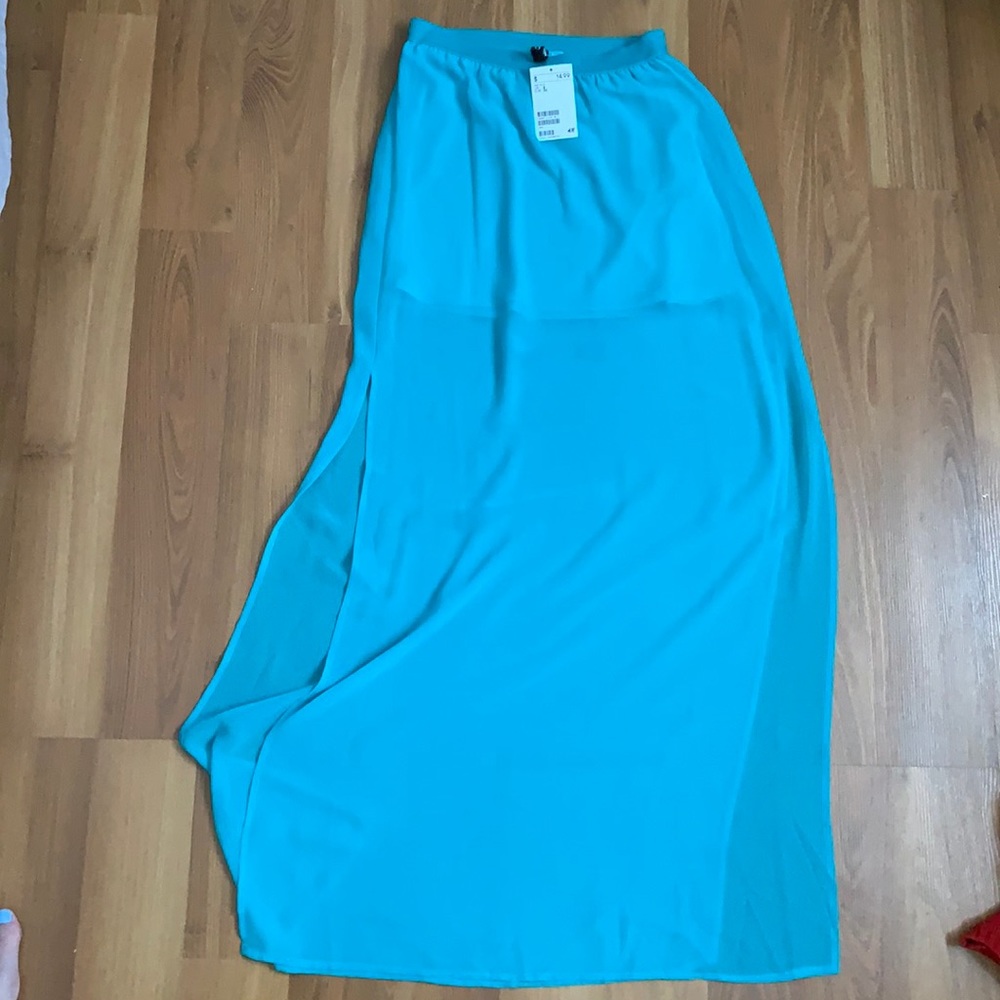 H&M Maxi Skirt, size 2, turquoise